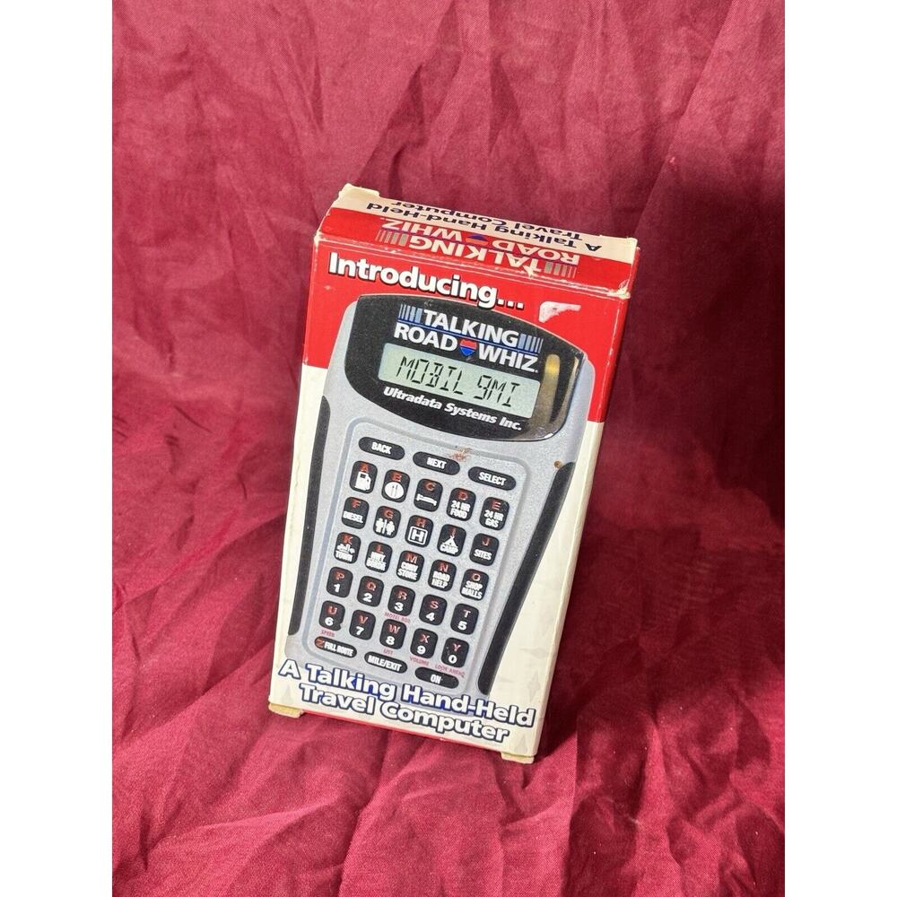 Talking Road Whiz Handheld Travel Computer Ultra Data Systems GPS w/Original Box